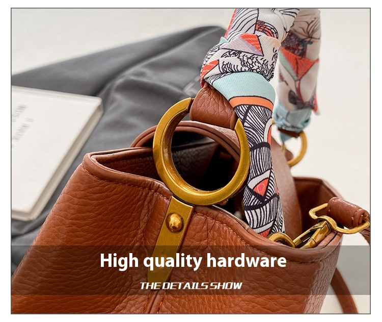 2024 Neue Lychee Vee Intarsien Gold Rand Tote Leichte Luxus Handtasche Einzelne Schulter Crossbody Große Kapazität Damen Tasche_voghion.com