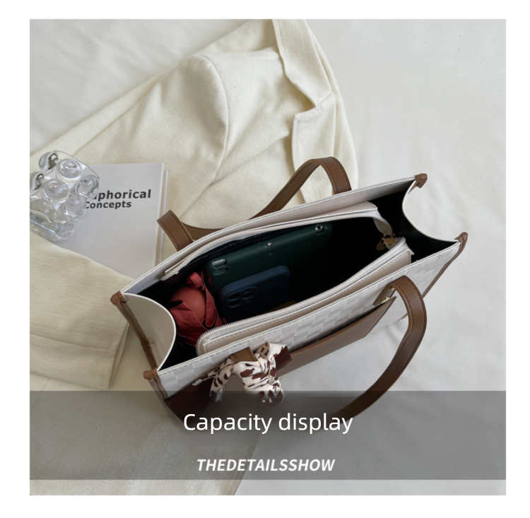 2025 New Trendy Hot Tote Women's Large Capacity Office Commuter Textured Shoulder Bag_voghion.com