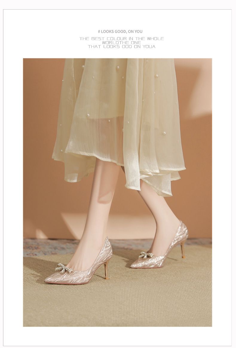 7888E-113 Glänzendes Tigerfellmuster Stiletto Spitzschuh Strassverzierte High Heels Hochzeit Pendeln Berufstätig_voghion.com