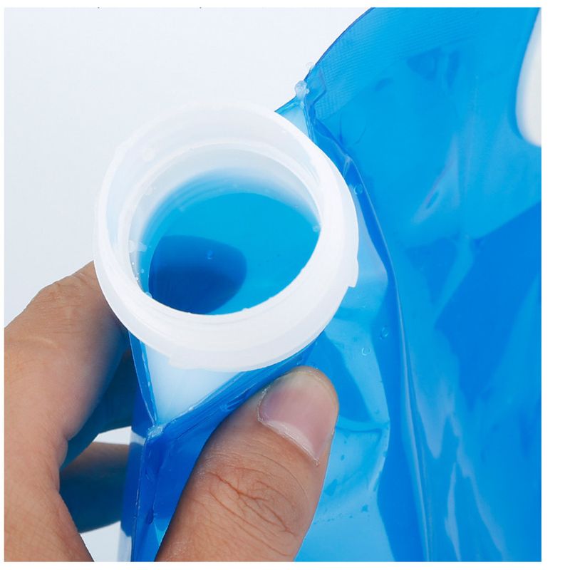 Outdoor Large Capacity Portable Folding Car Mountaineering Faucet 10L Plastic Bucket Camping Water Bag_voghion.com