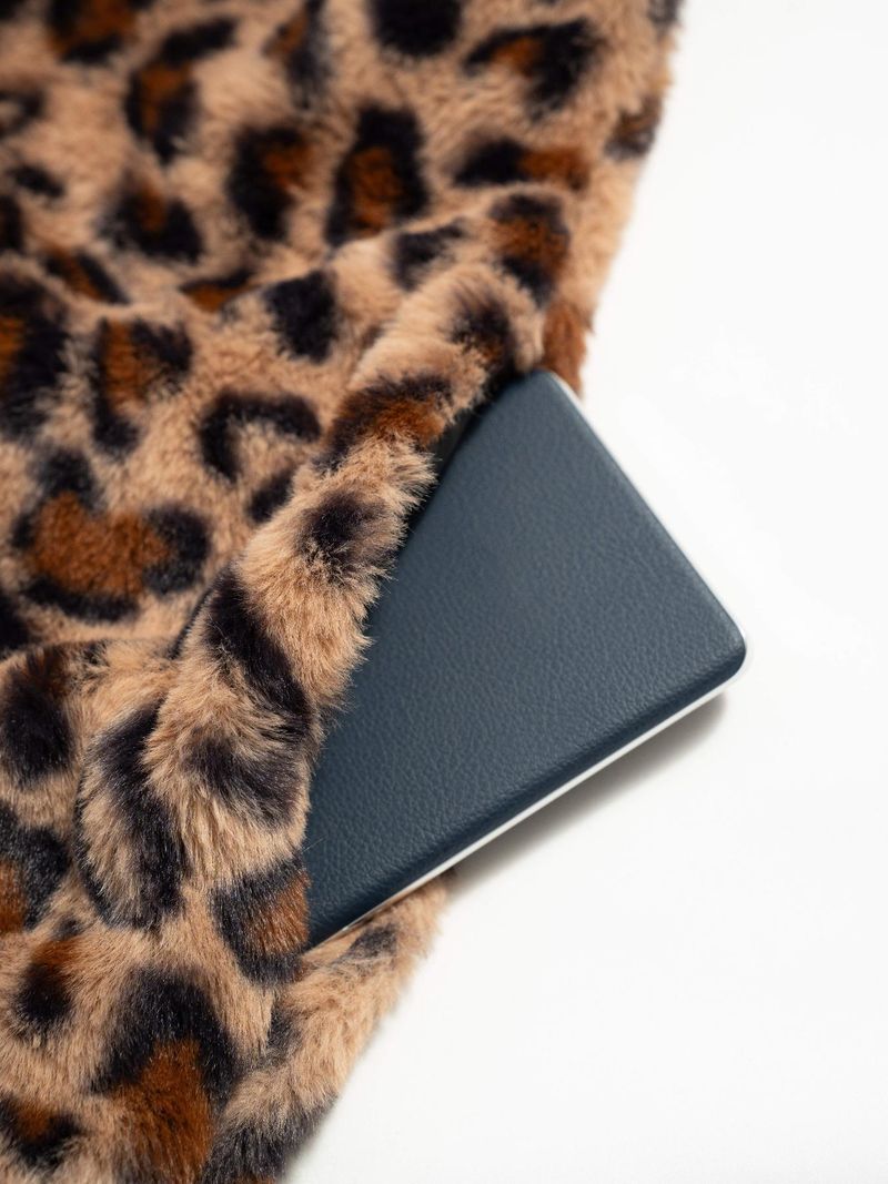 Dammekleeder Moud Casual Quadratkragen Pelzmantel Leopardendruck Plüsch laange Mantel Hierscht a Wanter Tops fir Fraen_voghion.com