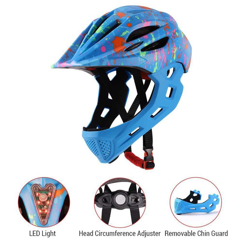 Verstellbarer, atmungsaktiver Kinderfahrradhelm für Kleinkinder, leichter Integralhelm mit LED-Licht, 16 Öffnungen für 46–5_voghion.com