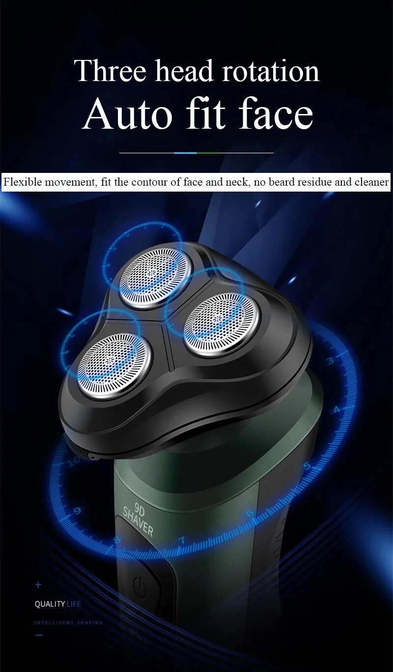 For Men Waterproof Electric Trimmer Razor Wet Amp Dry Use Rechargeable Battery Rotary Shavers hine_voghion.com