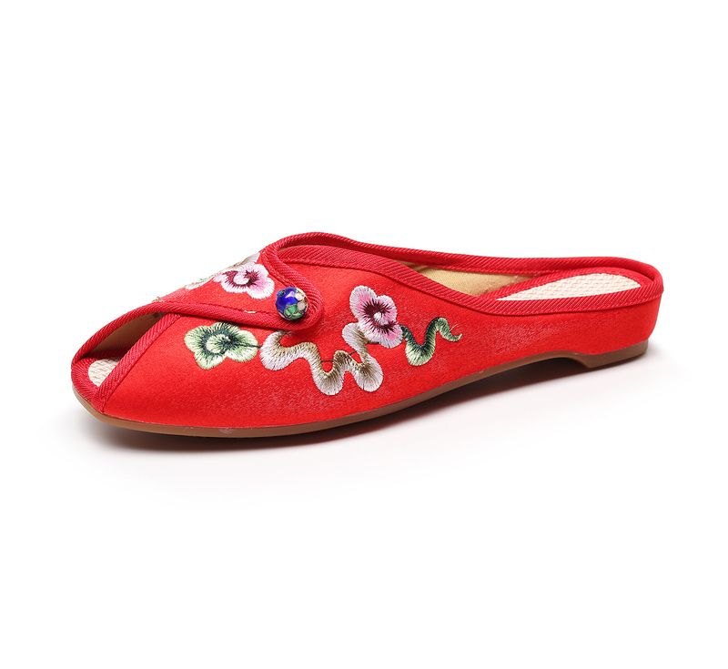 Pantofi din pânză brodați, papuci de vară din material textil exterior, nori de bun augur în stil chinezesc, pantofi pentru femei cu gură de pește_voghion.com