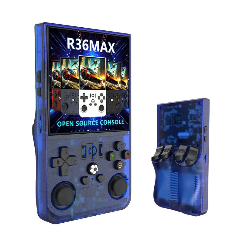 R36MAX Handheld-Konsole mit 4-Zoll-IPS-Bildschirm, Open Source-Linux-System, 64 GB, 15000 + Pocket-Game-Player_voghion.com