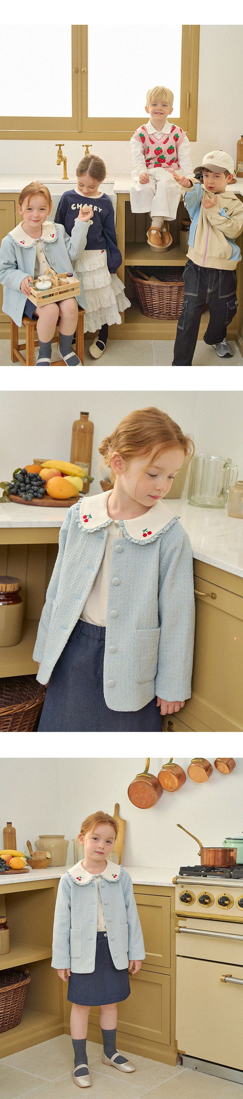 Mutter & Kinder Mode Kinder Mädchen Casual Prinzessin Einfarbig Denim Kurzen Rock_voghion.com