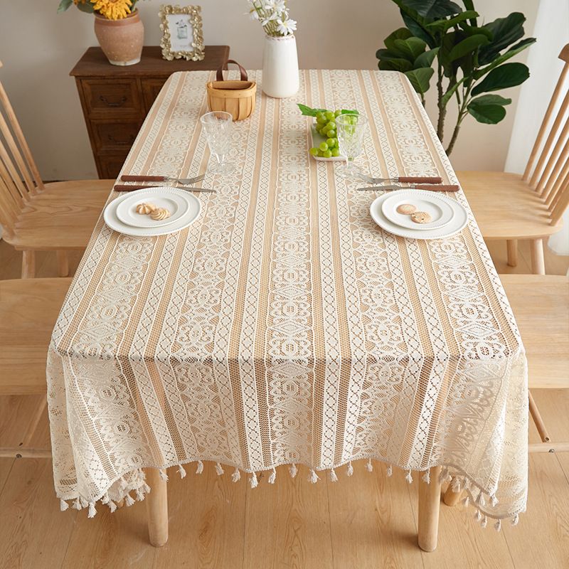 Tovaglia Bohemian Dot – Tessuto in poliestere con retro antiscivolo, motivo a pois rotondi resistente al calore per uso decorativo e da pranzo_voghion.com