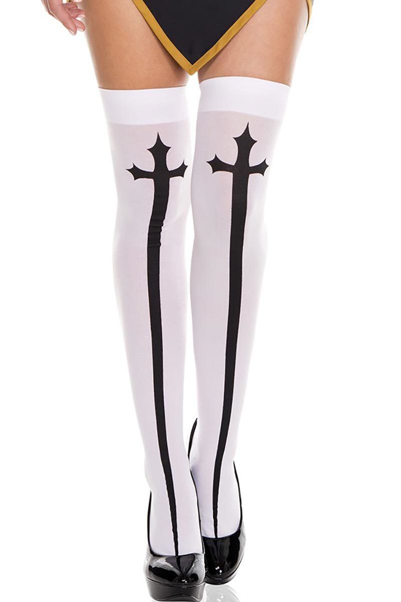 Șosete de Halloween unisex, șosete de Crăciun, șosete cu fundă, șosete înalte pentru petrecere de Halloween, șosete de asistentă medicală_voghion.com