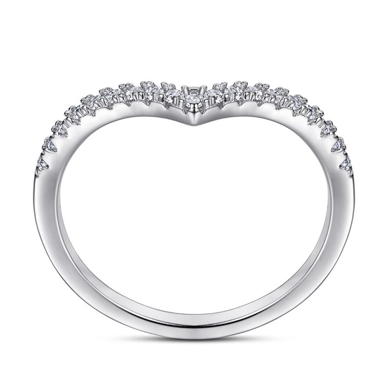 Set di anelli simmetrici con diamanti - Anelli impilabili in argento sterling 925 (3 pezzi)_voghion.com