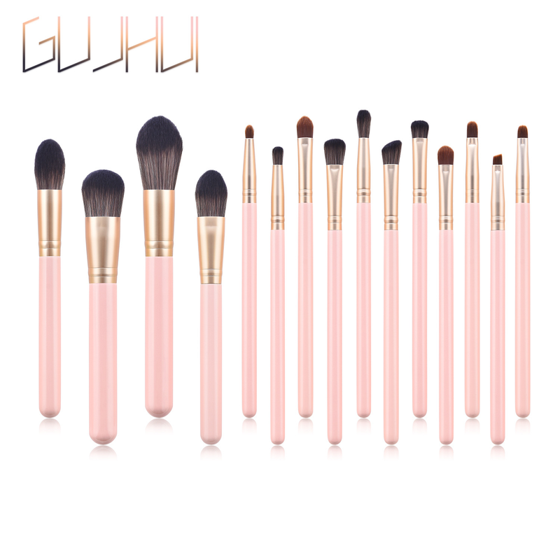 15 pcs makeup brush set, brush tip, wooden handle, powder, makeup tool set, beauty tool GUJHUI_voghion.com