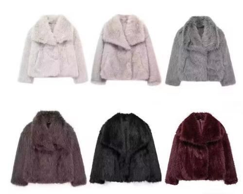 2025 Winter Neue Mode Gradienten Flauschigen Fellmantel Frauen High Street Luxus Große Pelz Kragen Fuchs Pelz Jacke Weibliche Mäntel_voghion.com