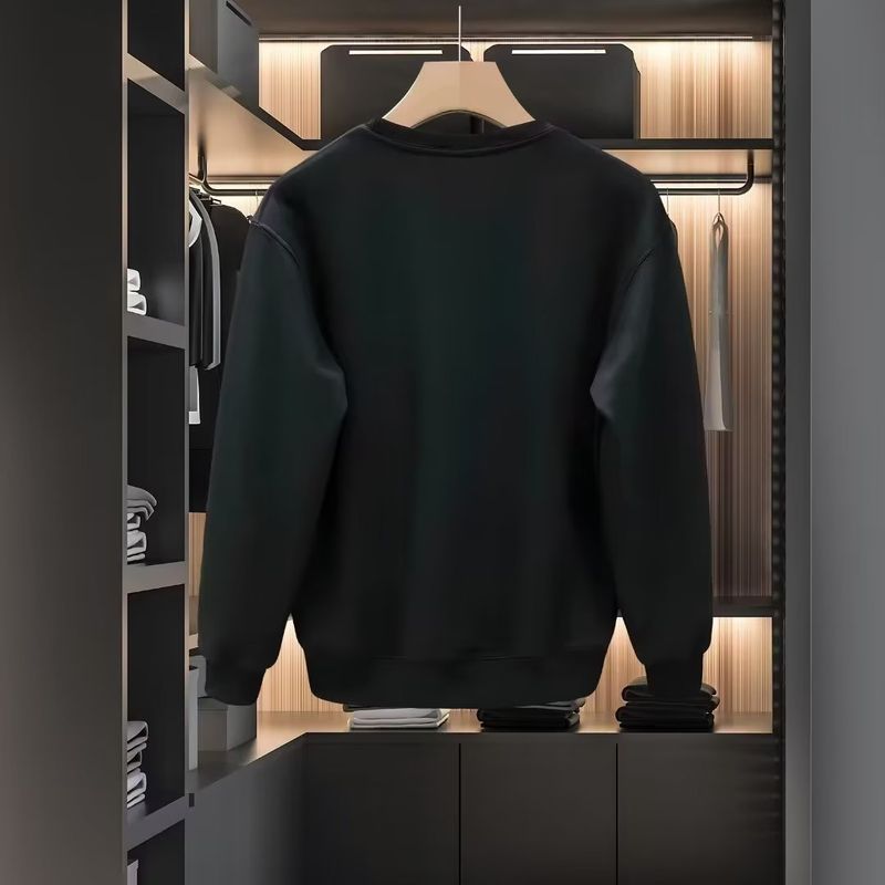 Herrenbekleidung Crewneck Sweat Herren Loose Design Sense Smiley Print Style Retro Instagram Style Modisches Markenoberteil für Frühling und Herbst_voghion.com