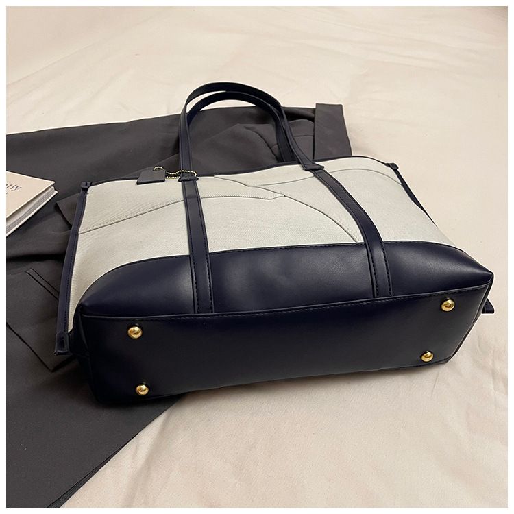 Women's Tote Bags Casual Large-capacity Handbag, Women's Fashionable Color-blocked Single-shoulder Bag, Commuting Tote Bag For Work_voghion.com