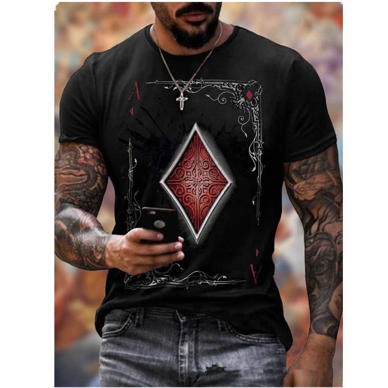 2021 Series Fashion New Playing Card Print Men's T-Shirt Top_voghion.com