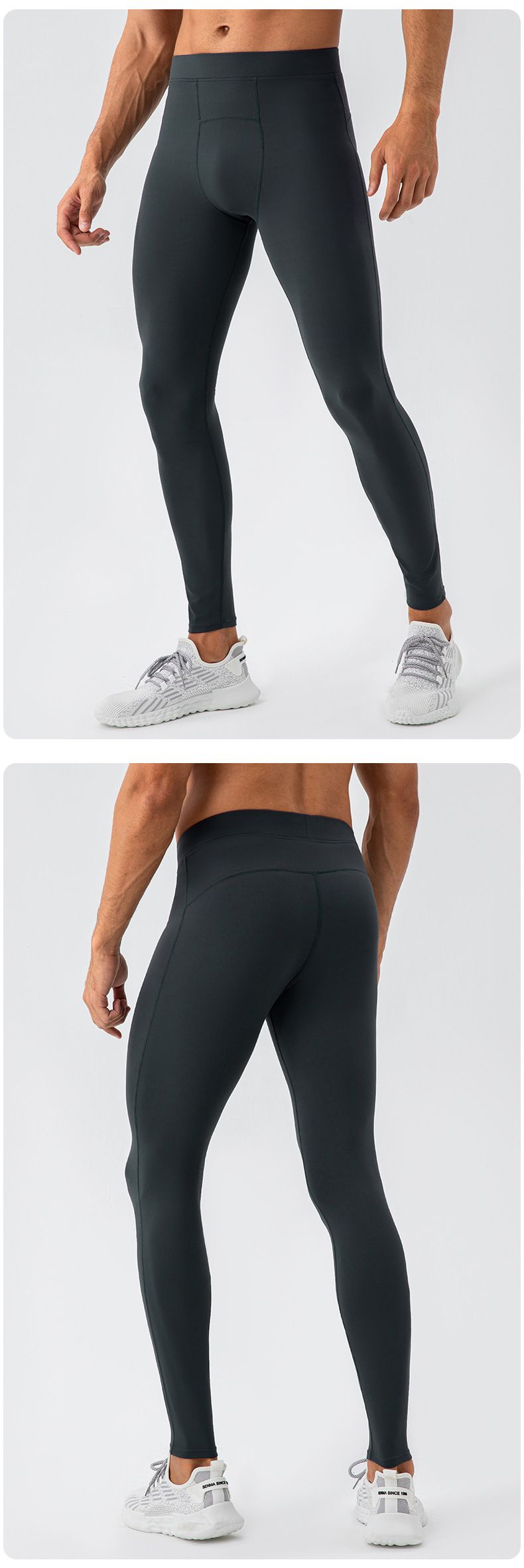 Pantaloni da yoga aderenti color carne, traspiranti, elastici, ad asciugatura rapida, da uomo_voghion.com