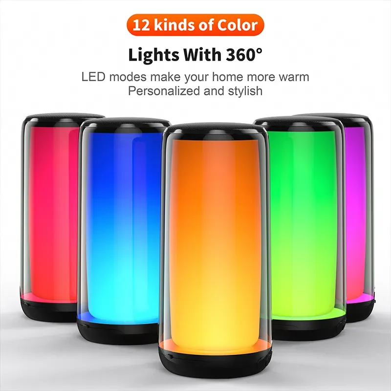 QERE HF33 Mini caisson de basses portable sans fil d'extérieur avec LED clignotante en métal coloré_voghion.com