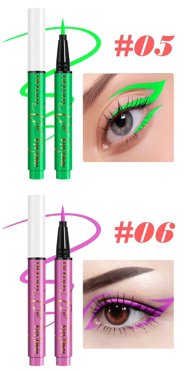 Ombretto e eyeliner combinati, colori adatti, 12 colori, penna eyeliner fluorescente UV, penna per pitturare viso e corpo, festival, palcoscenici, feste_voghion.com