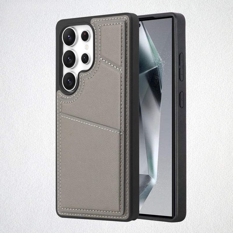 The new model is suitable for Samsung S25Ultra mobile phone case, card bag holder S24 magnetic charging, anti-drop S23 protective leather case._voghion.com