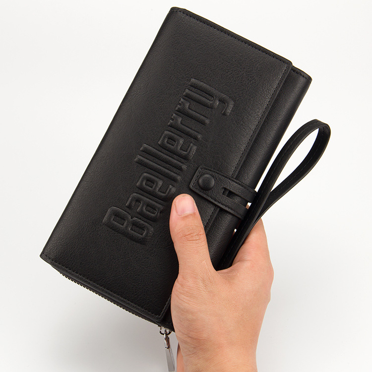 Baellerry Männer Clutch Bag Retro Einfarweg Grouss Kapazitéit Buschtawen Clutch Bag Anti-Déifstall Reißverschluss Handtasche_voghion.com