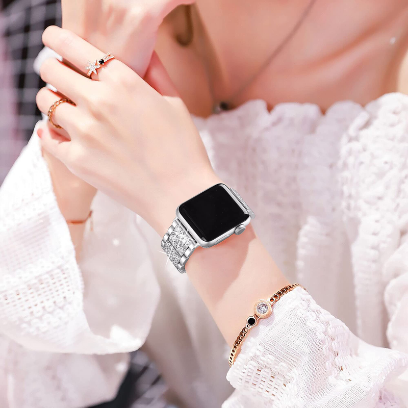 Ehete keti rihm Kellarihmale 40 41mm 44mm 42mm 38mm Loop käevõru teemant randmepael iWatch seeria 7 6 5 4 3 SE_voghion.com