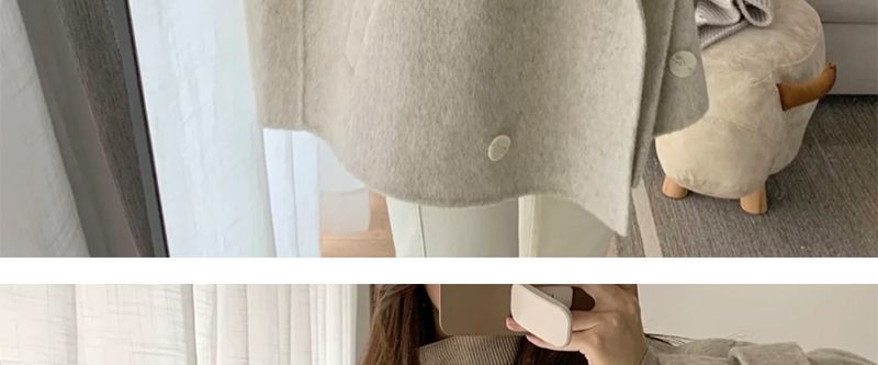 Dames trenchcoat van wolmix, oversized, dubbelrijs, Audrey Hepburn-stijl, jas voor de herfst en winter, warm, verdikt, casual, elegant, petite, vriendelijk_voghion.com