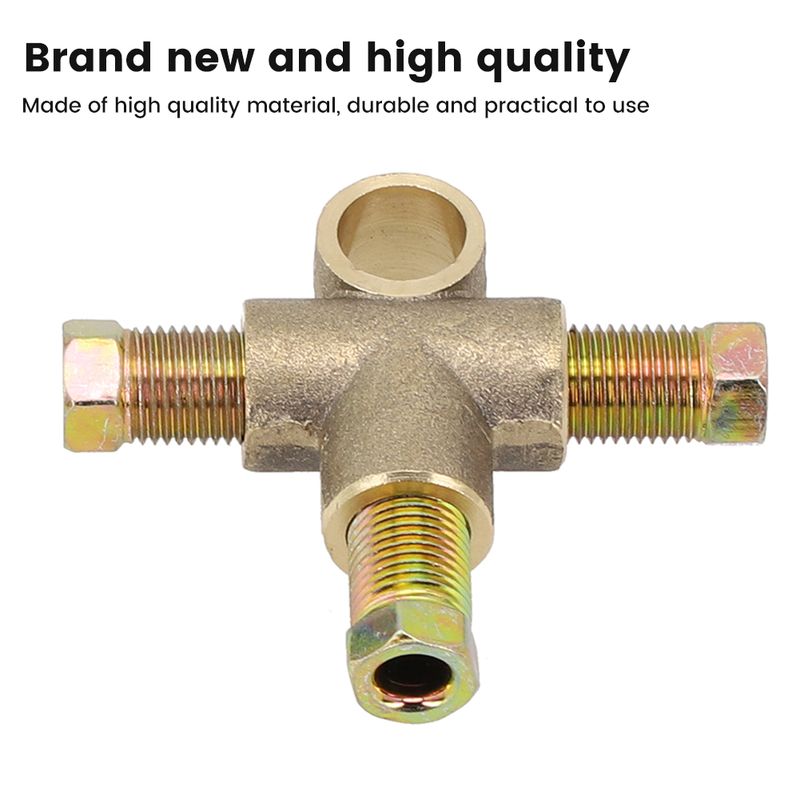 1set Motorcycle Unions 10mm 3/16" Pipe Way Brake T Piece Tee 3 Male Nuts Long Union Accessorie_voghion.com