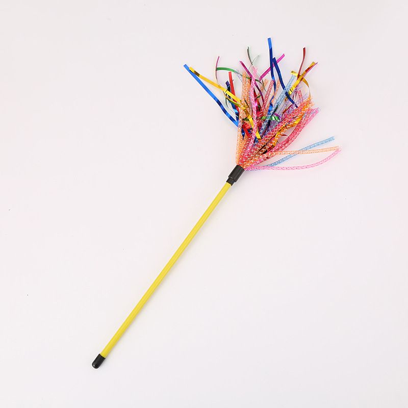 Pet Supplies Cat Toy Colorful Striped Tube Teaser Wand Interactive Claw Grinding Self-Entertainment_voghion.com