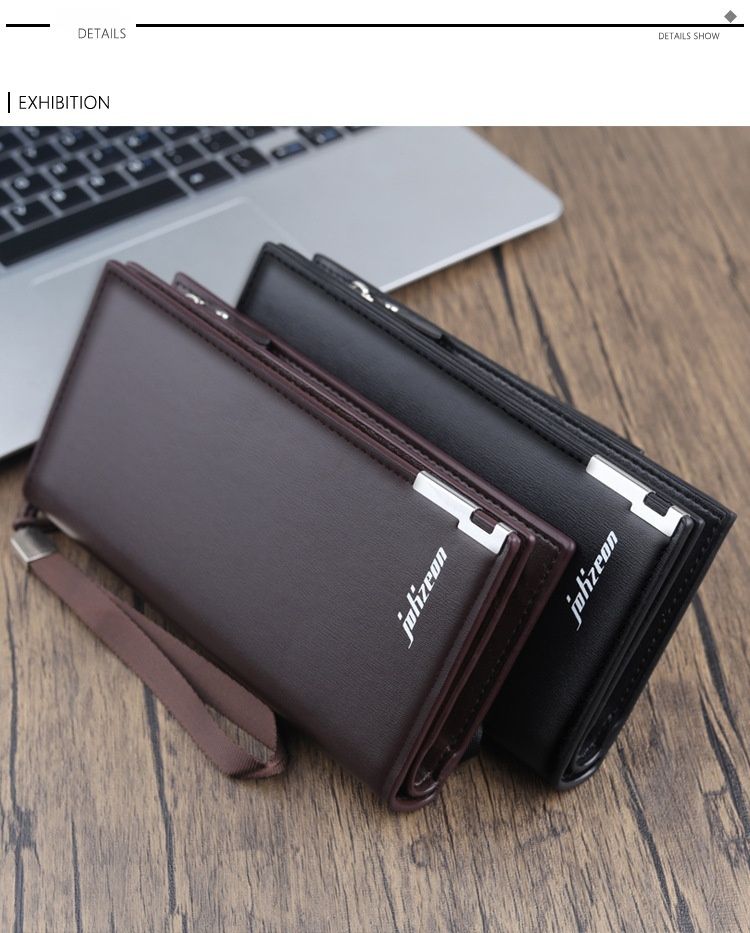 Men's Long Wallet, New Arrival Fashionable Zipper Mobile Phone Bag, Large Capacity Clutch Bag, Multifunctional Handbag._voghion.com