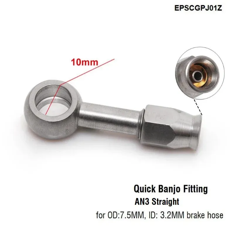 1PC Aço Inoxidável AN3 para AN -3 Extremidades de Mangueira Giratória de Freio Reto Encaixe de Carro EPSCGPJ_voghion.com