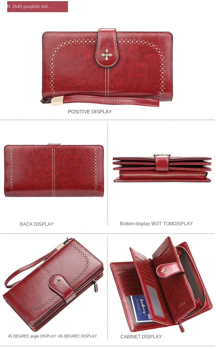Baellerry Portafoglio da donna Retro Fashion Zipper Portamonete Pochette multi-card creativa semplice e lunga_voghion.com