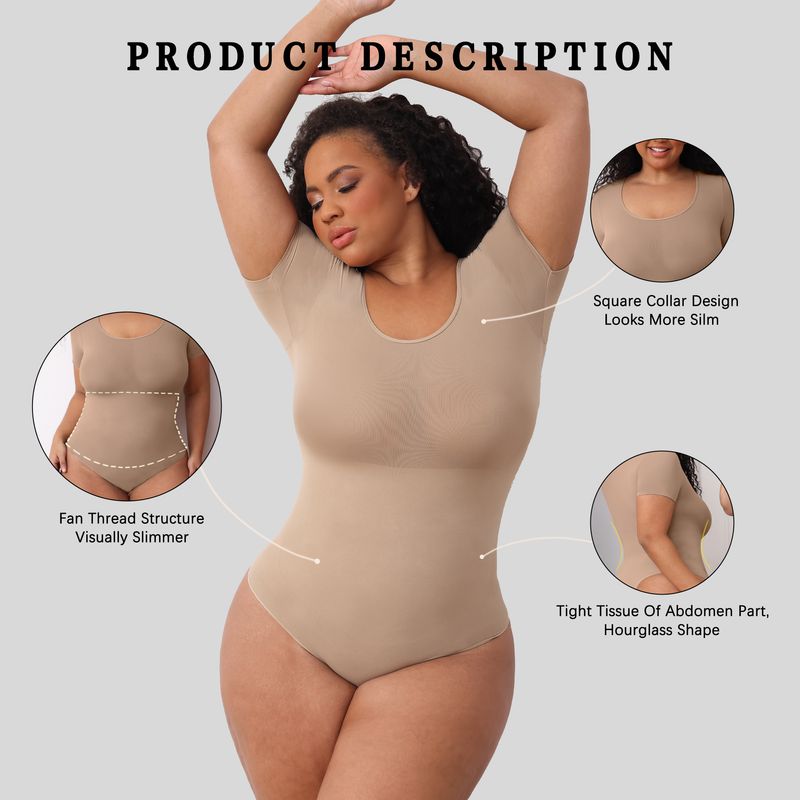 Seamless Shapewear Bodysuit For Women - Tummy Control Slimming Full Body Shaper With Adjustable Straps & High Waist Compression_voghion.com