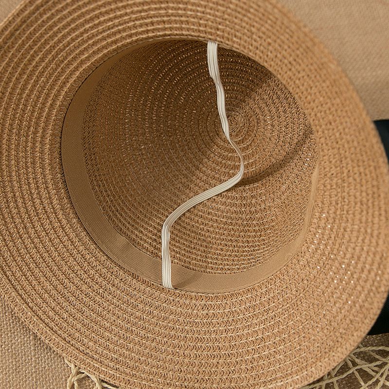 Unisex Damen Modischer Strohhut mit Schleife Strandurlaub Sonnenschutz Faltbarer Strandhut Mädchen_voghion.com
