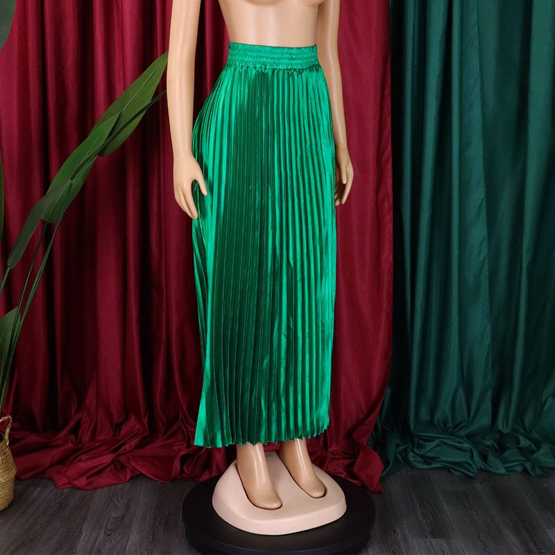 Women's Clothing Large Size Women's Wear High Waist Temperament Elegant Fashion Large Swing A Line Skirt Half length Skirt Pleated Skirt_voghion.com