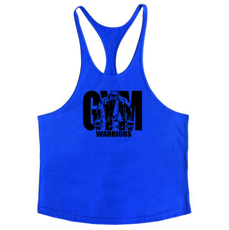 Canotta fitness in cotone GYM WARRIORS Camicia sportiva con spalline sottili Deep Dig_voghion.com