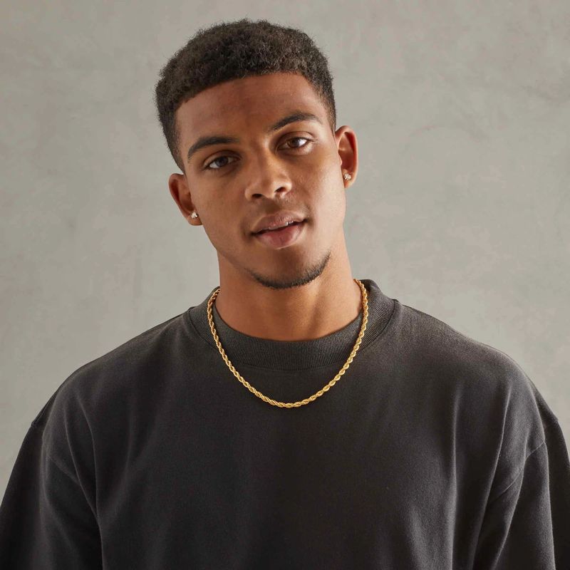 Collier torsadé en acier inoxydable accessoires bijoux hip hop pour hommes et femmes_voghion.com