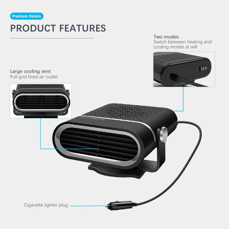 Podofo 12V/24V 150W Auto Heizung Coog Heizung Automatische Windschutzscheibe Defroster Elektrische Fans_voghion.com