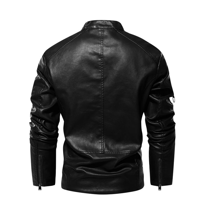 Men's Clothing retro washed leather jacket Men's leather jacket leather jacket_voghion.com