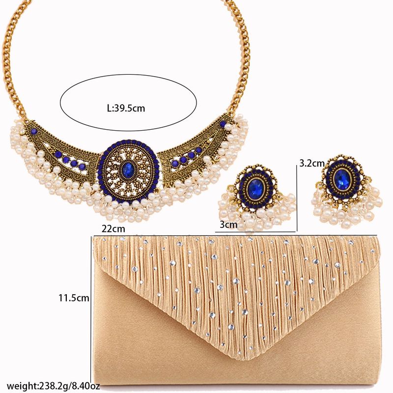 Women's Jewelry Set - Vintage Winged Diamond Drop Necklace And Earrings Trio For Evening Party, Elegant Boho Chic Statement Set (Multiple Colors )_voghion.com
