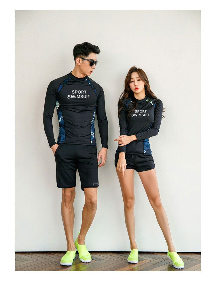 Women's Clothing Men's Long Sleeved Diving Suit, Women's Split Slim Chest Pad Jellyfish Surfing Suit, Couple Sunscreen Hot Spring Swimsuit New Style_voghion.com