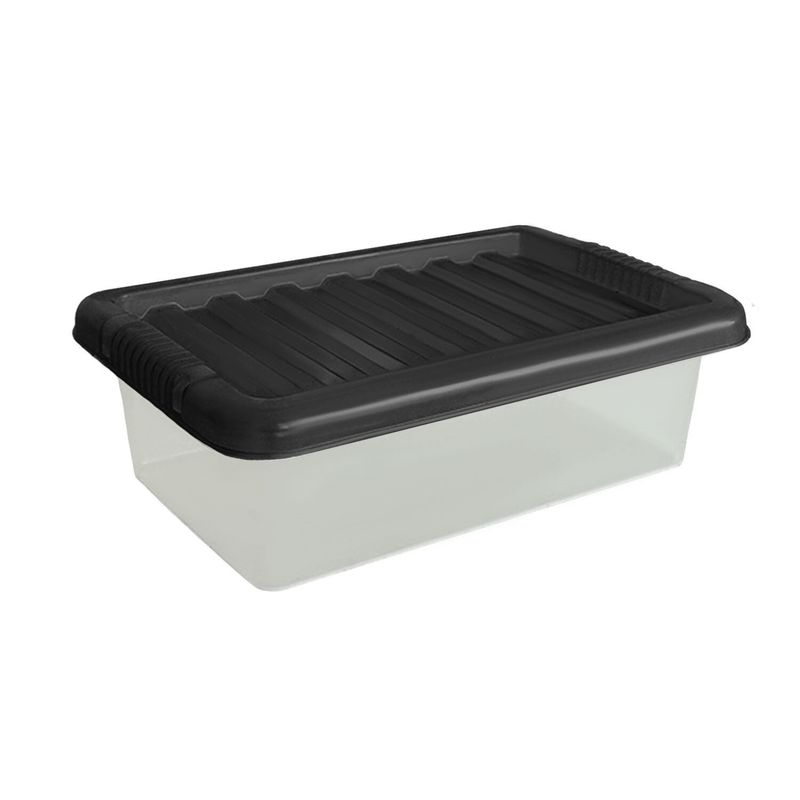 Clear Plastic Storage Boxes With Lids Box Home Office Kitchen Stackable UK Made_voghion.com