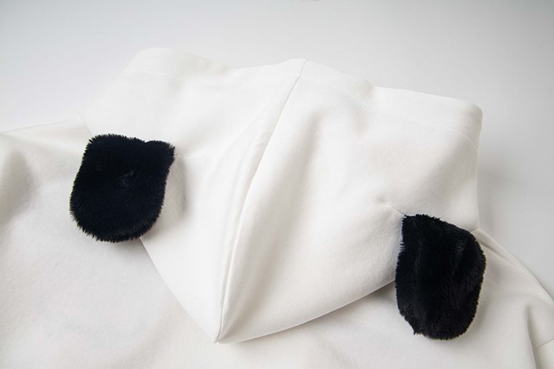 Felpa con cappuccio e colletto polo in due pezzi con ricamo di cuccioli in stile college 2025, manica lunga, tendenza da donna_voghion.com
