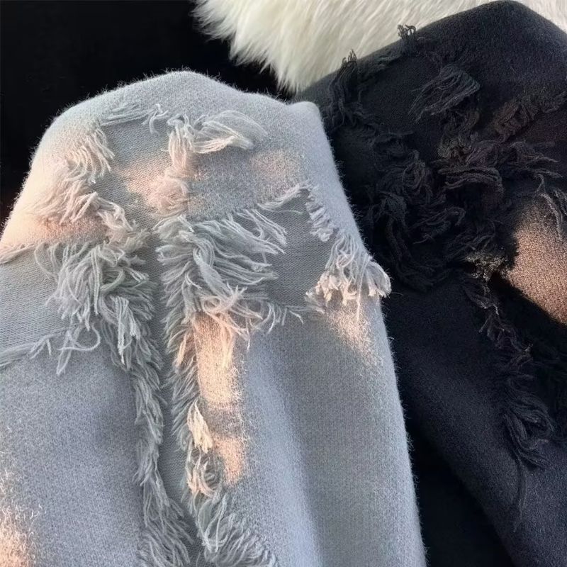 Maglione a collo rotondo da uomo, autunno e inverno, con fori, alla moda, di marca, per adolescenti, di alta qualità, spesso._voghion.com