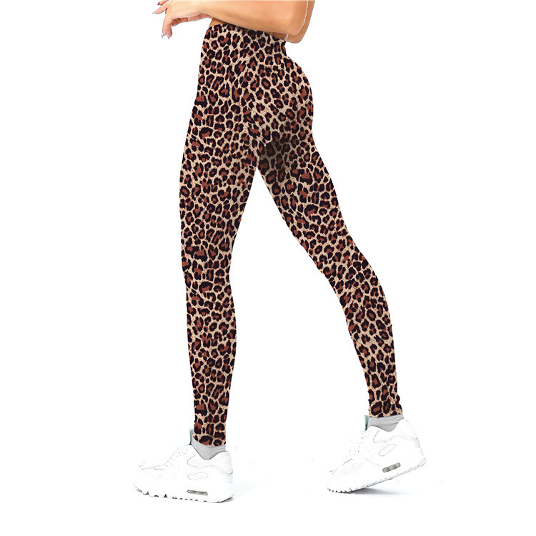Leggings a nove punti da allenamento per yoga a vita alta in seta di latte stampata da donna_voghion.com