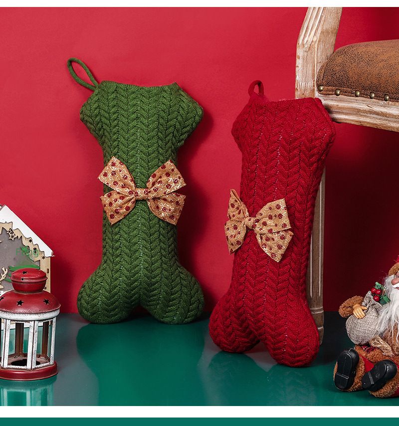 2023 Christmas Decorations Knitted Wool Hanging Ornaments Gift Bag Christmas Stocking Christmas Pendant Large Gift Bag_voghion.com