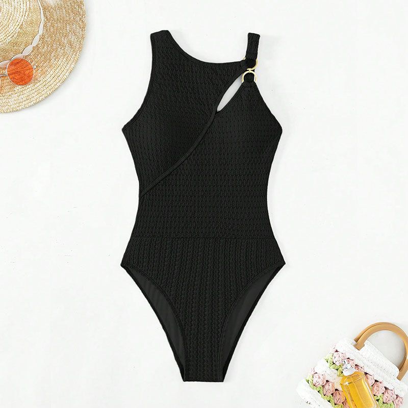 Maillot de bain une pièce pour femmes, couleur unie, doux, serré, couvrant le ventre, bikini de plage_voghion.com