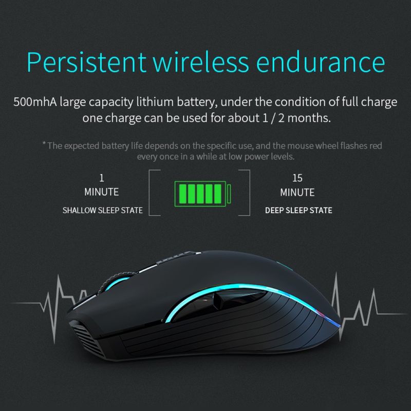 Επαναφορτιζόμενο ασύρματο αθόρυβο πολύχρωμο ποντίκι LED οπτικό ποντίκι παιχνιδιών στο σπίτι_voghion.com