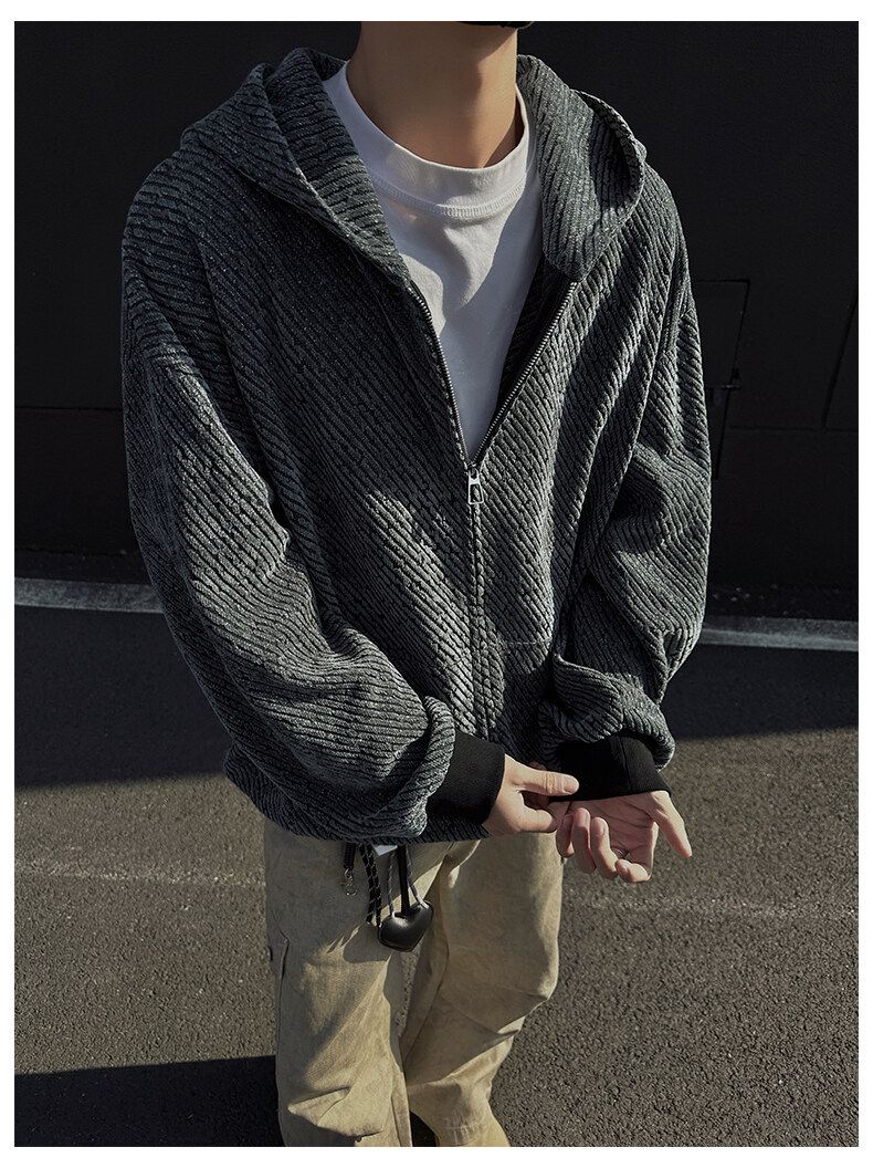 Cleanfit Zip-Up Hoodie voor heren – Vintage-geïnspireerd oversized sweatshirtjack voor casual streetwear_voghion.com