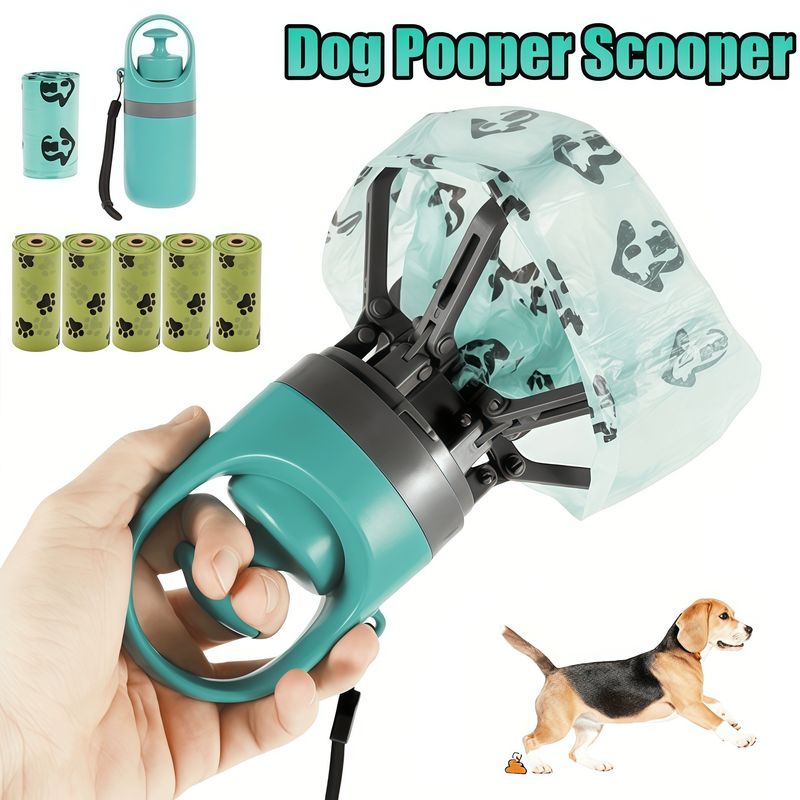 Paletta portatile per cani, pulitore per esterni, sacchetto per rifiuti incorporato, raccoglitore portatile per escrementi di animali domestici, design senza contatto di PawParty Store_voghion.com