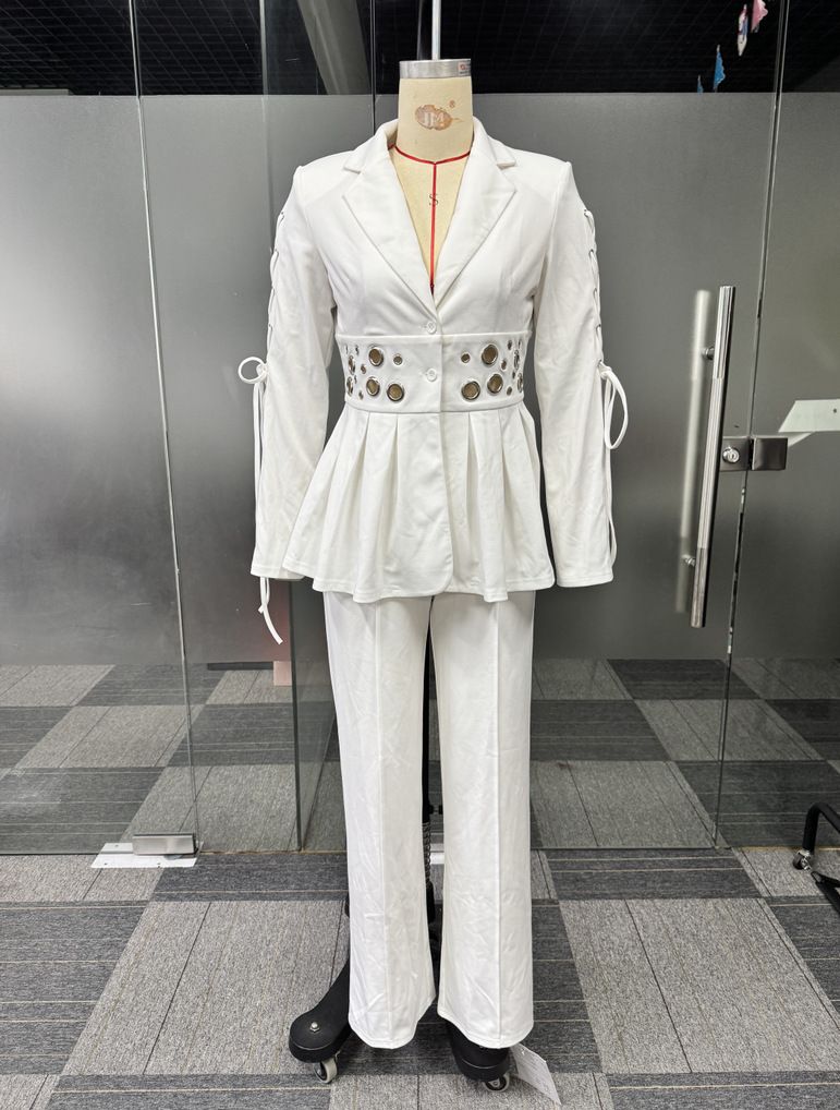 Damenbekleidung Elegantes Büro-Zweiteiler-Set – Slim-Fit-Blazer & Ösenträgerhose (Größen S bis 3XL)_voghion.com