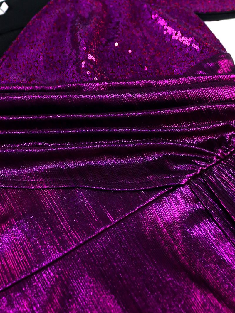 Women's Clothing New Off Shoulder V Neck Banquet Evening Dress Evening Party Pleated Small Sleeve Cover Dresses_voghion.com